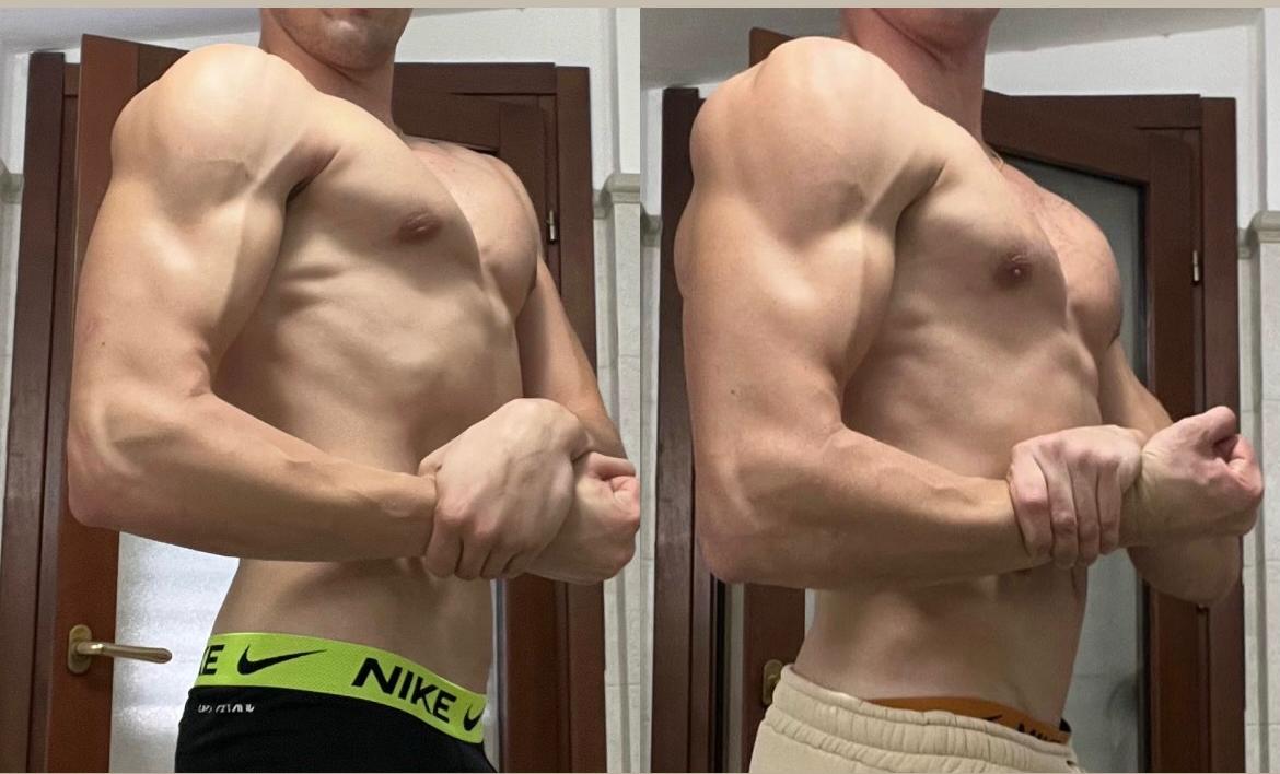 Trasformazione fisica atleta natural